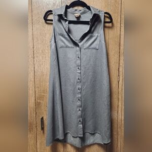 Mossimo Supply Co Green Sleeveless Button Down Dress